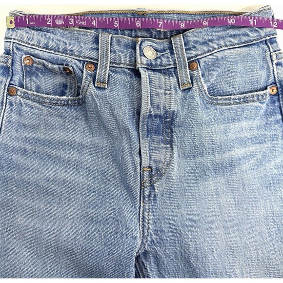 Levis Wedgie Straight Big E Jeans Womens 23 Mid-Rise Distressed Button-Fly Denim - Picture 14 of 16